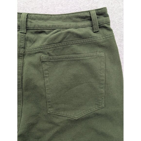 Quacker Factory Jeans Womens 10 Olive DreamJeannes Stretch Rhinestone Heart - Picture 10 of 14